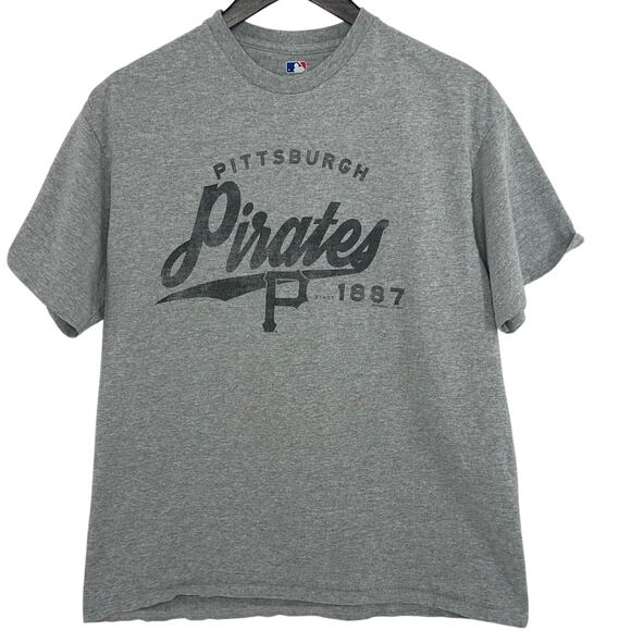 MLB Tops - Pittsburgh Pirates MLB T-Shirt Gray Black Logo Womens Large Baseball Fan Gear